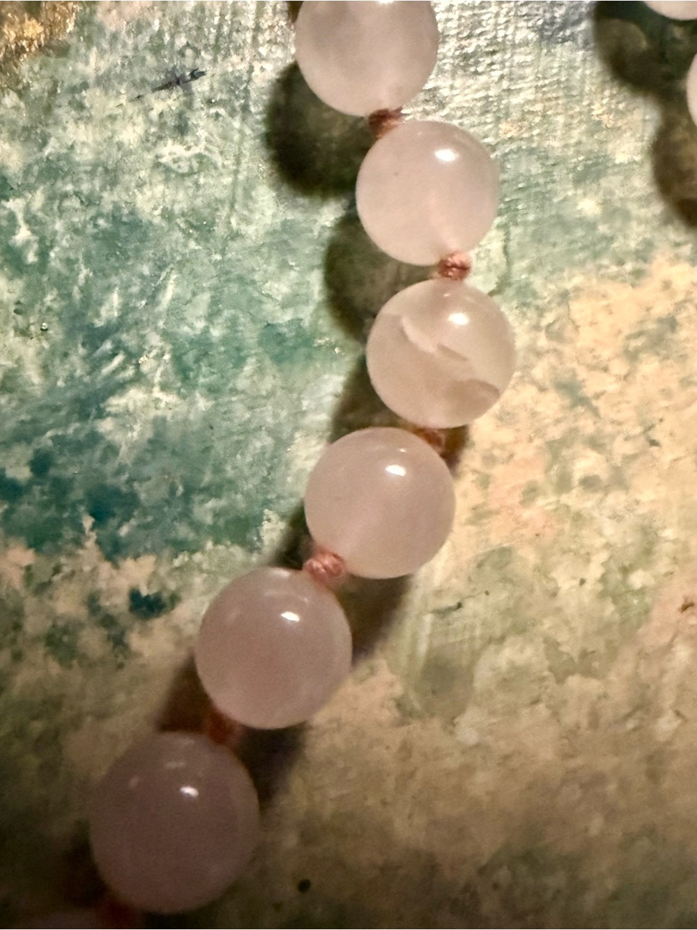 Vintage Genuine Rose Quartz Beaded Vintage Necklace - Picture 8 of 12